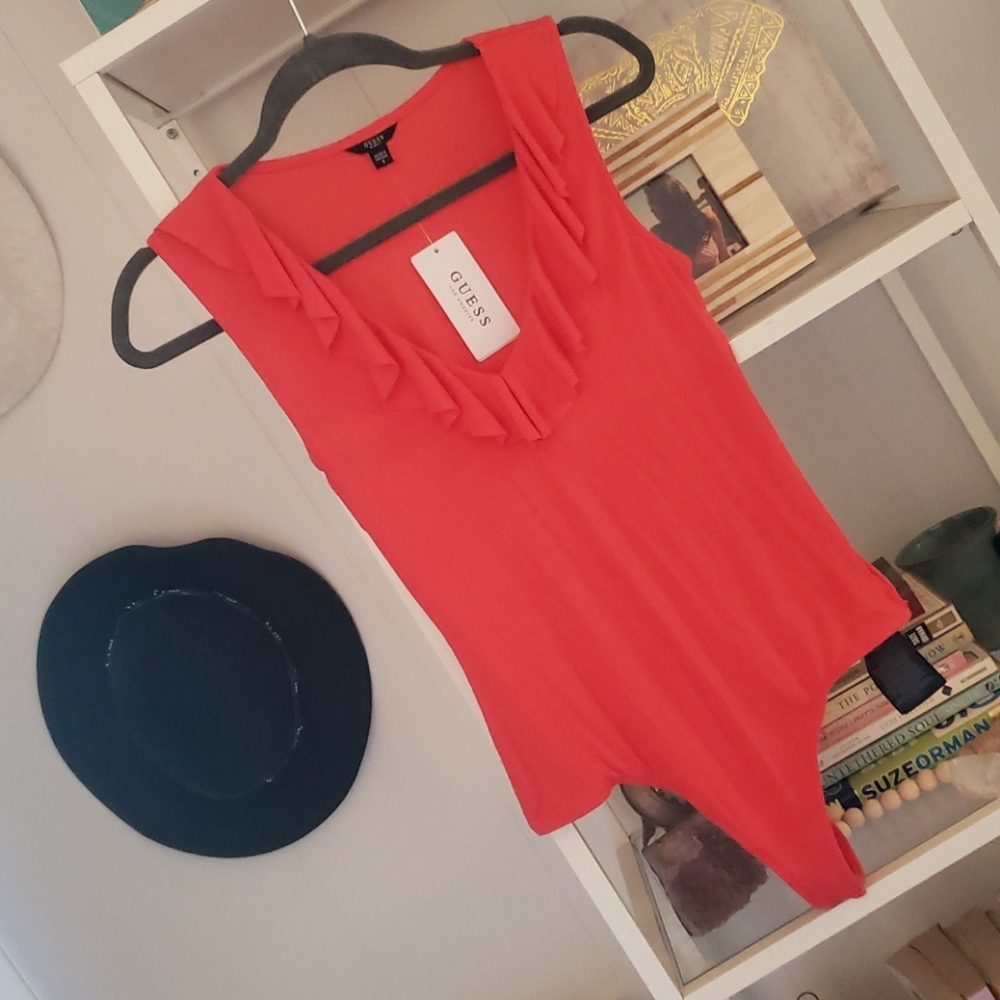 Guess Bright Redish Pink Bodysuit